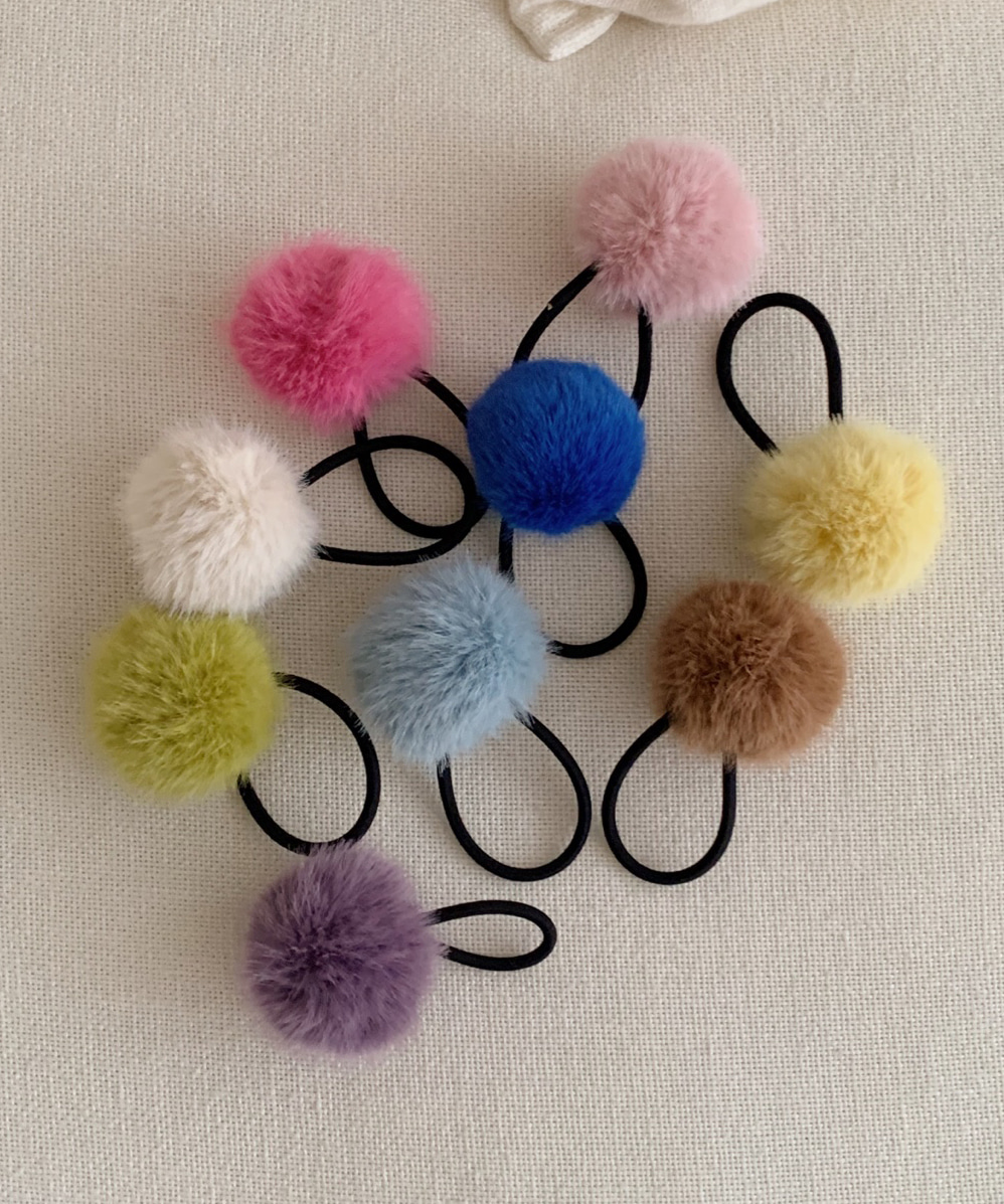 [1+1할인] 프리티 보송 방울 머리끈 (9color)
